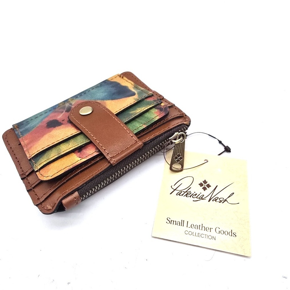 Patricia Nash Cassis Leather ID Credit Card Case Watercolor Butterfly Wallet - Picture 3 of 5